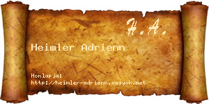 Heimler Adrienn névjegykártya